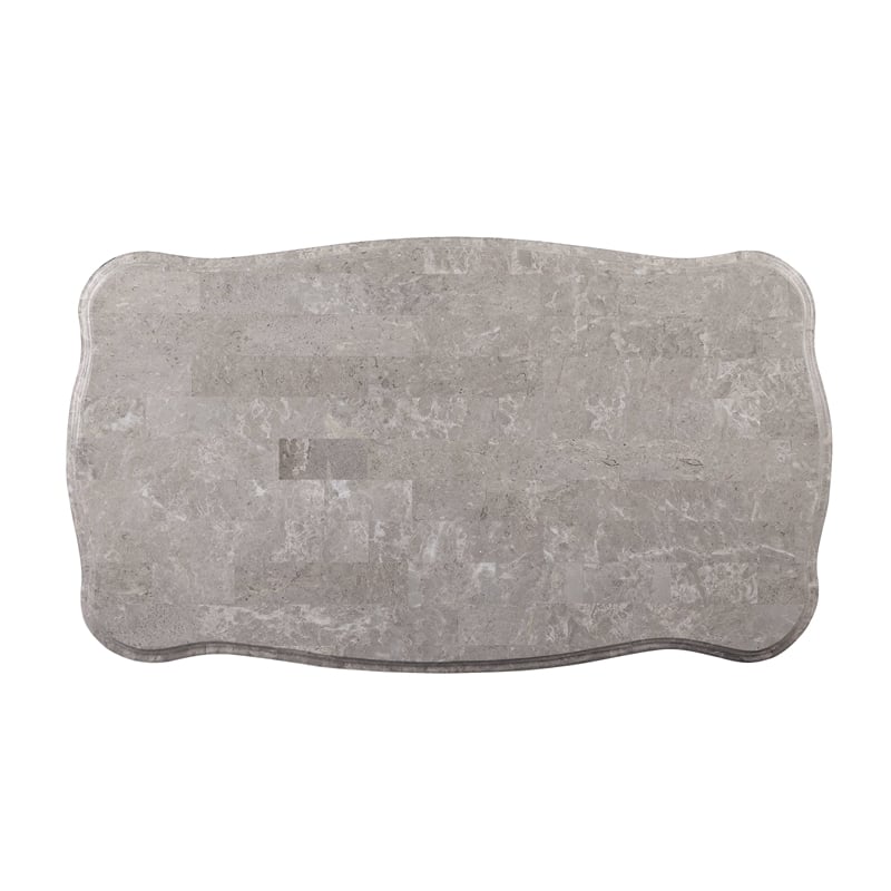 ACME Ariadne Rectangular Marble Top Wooden Coffee Table in Platinum Gray