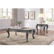 ACME Ariadne Rectangular Marble Top Wooden End Table in Gray Platinum