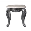 ACME Ariadne Rectangular Marble Top Wooden End Table in Gray Platinum