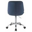 ACME Muata Tufted Velvet Armless Office Chair in Twilight Blue and Chrome