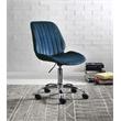 ACME Muata Tufted Velvet Armless Office Chair in Twilight Blue and Chrome