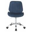 ACME Muata Tufted Velvet Armless Office Chair in Twilight Blue and Chrome