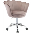 ACME Micco Tufted Velvet Upholstered Office Chair in Rose Quartz and Chrome