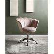 ACME Micco Tufted Velvet Upholstered Office Chair in Rose Quartz and Chrome