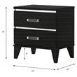 ACME Chelsie Wooden 2-Drawer Nightstand with Acrylic Bar Handles in Black