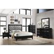 ACME Chelsie Wooden 2-Drawer Nightstand with Acrylic Bar Handles in Black