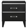 ACME Chelsie Wooden 2-Drawer Nightstand with Acrylic Bar Handles in Black