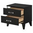 ACME Chelsie Wooden 2-Drawer Nightstand with Acrylic Bar Handles in Black