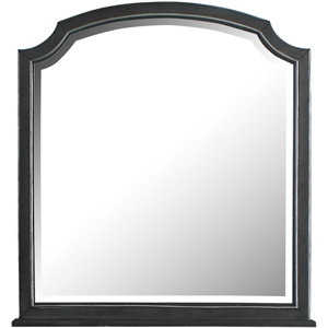 acme house beatrice wooden arched frame mirror with beveled edge in charcoal