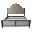 ACME House Beatrice Fabric Eastern King Bed in Charcoal and Light Gray