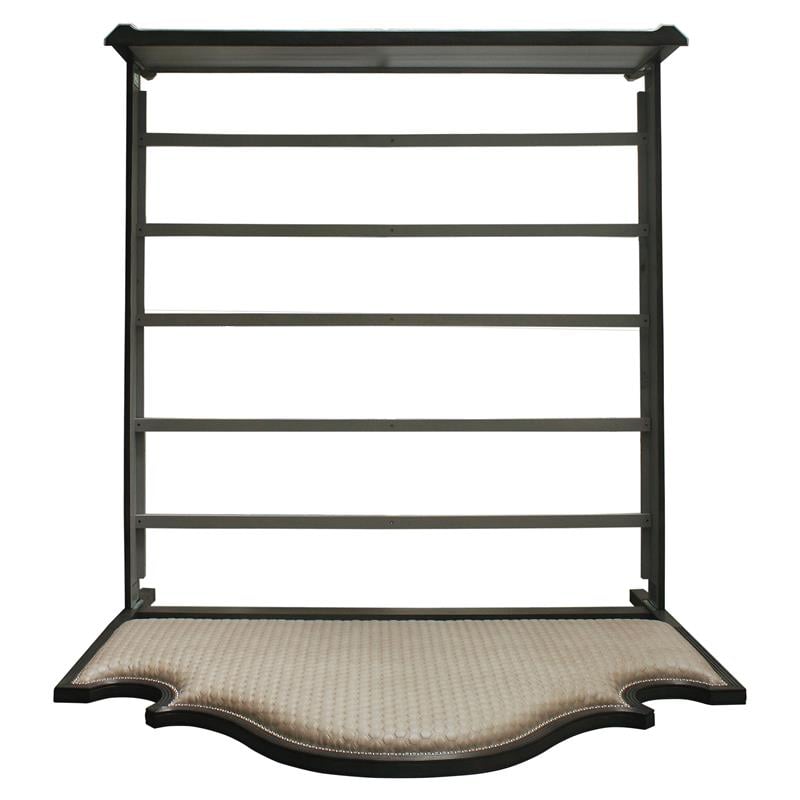 ACME House Beatrice Fabric Eastern King Bed in Charcoal and Light Gray