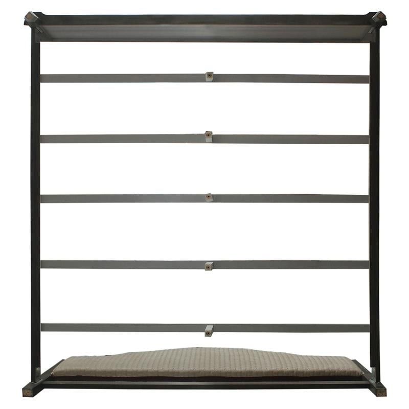 ACME House Beatrice Fabric Eastern King Bed in Charcoal and Light Gray