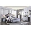 ACME House Beatrice Fabric Eastern King Bed in Charcoal and Light Gray