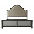 ACME House Beatrice Fabric Eastern King Bed in Charcoal and Light Gray