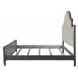 ACME House Beatrice Fabric Eastern King Bed in Charcoal and Light Gray