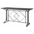 ACME Evangeline Wooden Top Counter Height Table in Salvaged Brown and Black