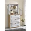 ACME Hewett Wooden Shoe Cabinet with 10 Metal Hooks in Light Oak and White