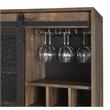 ACME Treju Wooden Wine Cabinet with Glass Door in Rustic Oak and Black