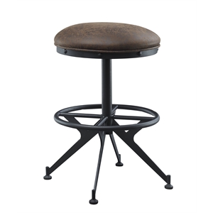 acme zangief fabric  round counter height stool in salvaged brown and black