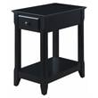 ACME Bertie Wooden Accent Table with Storage Drawer and 1 Tier Shelf in Black
