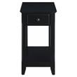 ACME Bertie Wooden Accent Table with Storage Drawer and 1 Tier Shelf in Black