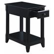 ACME Bertie Wooden Accent Table with Storage Drawer and 1 Tier Shelf in Black