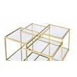 ACME Uchenna Glass Top Coffee Table with Metal Frame in Clear Glass and Gold