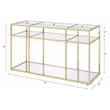 ACME Uchenna Glass Sofa Table with Metal Frame in Clear and Gold
