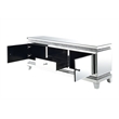 ACME Lotus TV Stand in Mirrored and Faux Crystals