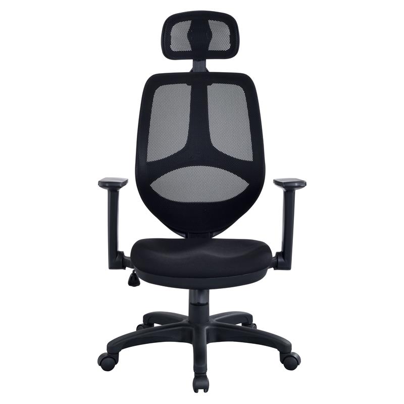 ACME Arfon Plastic Gaming Chair with Mesh Metal Back in Black