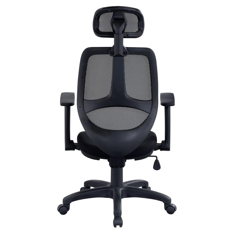 ACME Arfon Plastic Gaming Chair with Mesh Metal Back in Black