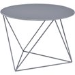 ACME Epidia Metal Accent Table with Round Top and Geometric Base in Gray