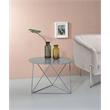 ACME Epidia Metal Accent Table with Round Top and Geometric Base in Gray