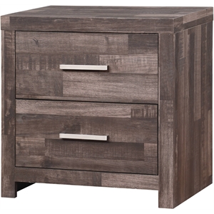 acme juniper modern composite wood 2-drawer bedroom nightstand in dark cherry