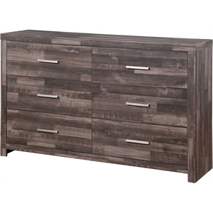 acme juniper modern composite wood 6-drawer bedroom dresser in dark cherry