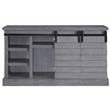 ACME Amrita 2-Door Wooden TV Stand with Fireplace in Gray Oak