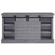 ACME Amrita 2-Door Wooden TV Stand with Fireplace in Gray Oak