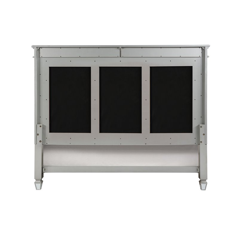 ACME Varian Tufted Upholstered Queen Bed in Black Velvet and Mirrored