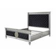 ACME Varian Tufted Upholstered Queen Bed in Black Velvet and Mirrored
