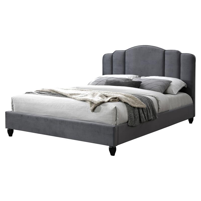 ACME Furniture Giada Channel-Tufted Fabric Eastern King Platform Bed in Charcoal