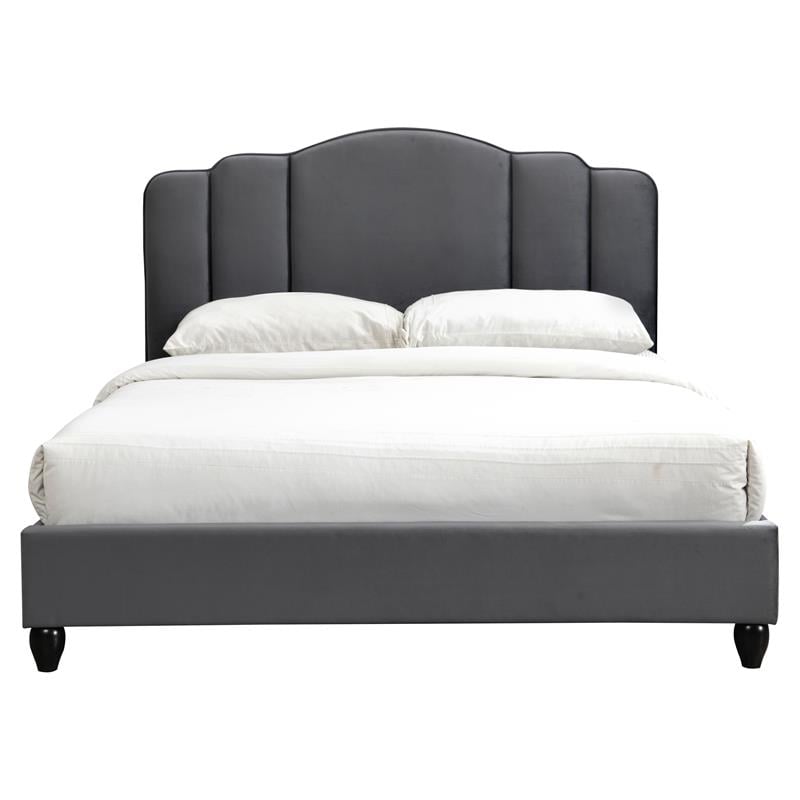 ACME Furniture Giada Channel-Tufted Fabric Eastern King Platform Bed in Charcoal