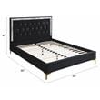 ACME Rowan Crystal-Like Tufted Fabric Queen Platform Bed in Black