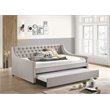 ACME Lianna Tufted Upholstered Full Daybed and Twin Trundle in Beige Fabric
