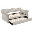 ACME Adkins Tufted Upholstered Twin Daybed and Trundle in Beige Velvet