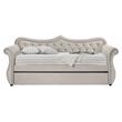 ACME Adkins Tufted Upholstered Twin Daybed and Trundle in Beige Velvet