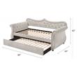 ACME Adkins Tufted Upholstered Twin Daybed and Trundle in Beige Velvet