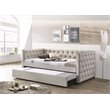 ACME Romona Button Tufted Fabric Upholstered Twin Daybed and Trundle in Beige