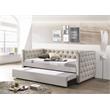 ACME Romona Button Tufted Fabric Upholstered Twin Daybed and Trundle in Beige