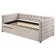 ACME Romona Button Tufted Fabric Upholstered Full Daybed and Trundle in Beige