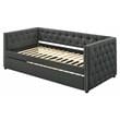 ACME Romona Button Tufted Fabric Upholstered Twin Daybed and Trundle in Gray